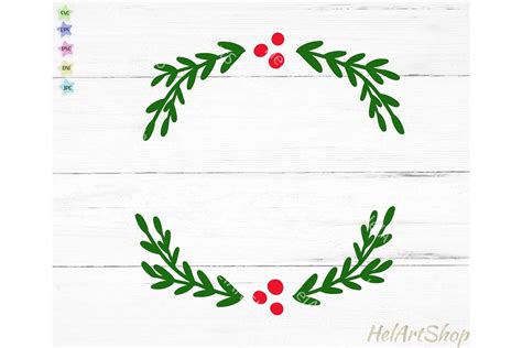 Holly wreath svg, Christmas wreath svg, Monogram Christmas (1035009 ...