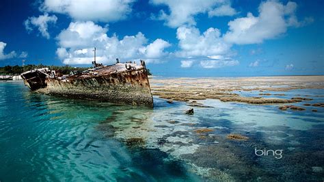 Bing Shipwreck on Heron Island background Australia full . HD wallpaper | Pxfuel