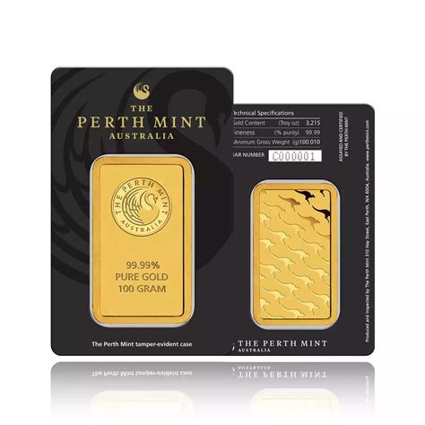 100g Minted Gold Bar Perth Mint | Ainslie Bullion