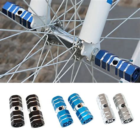 A Pair of Weight Bearing MTB BMX Road Bike Foot Pegs Rear Axle Pedals Pegs Hexagonal Aluminum ...