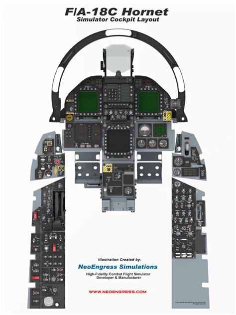 F/A-18C cockpit layout 2D illustration which took me a year and a half ...