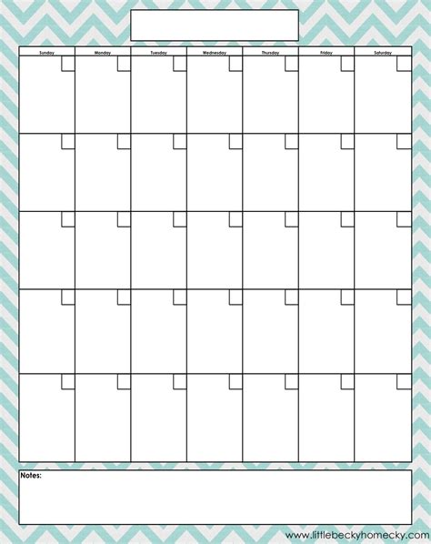 A Monthly Calendar To Print | Blank monthly calendar template, Monthly calendar template, Blank ...