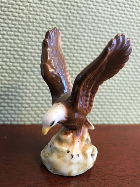 Vintage Eagle figurine, Bone China Eagle Figurine, Miniature Eagle Bird, Mini Bird collectible ...