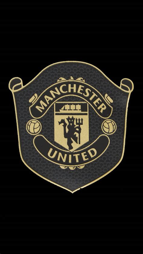 Download Manchester United Logo Black And Gold Wallpaper | Wallpapers.com