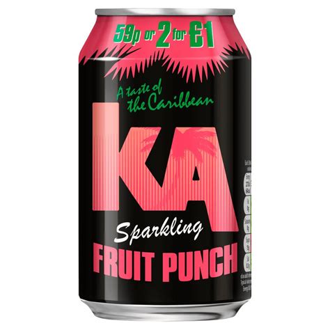 KA Sparkling Fruit Punch Fizzy Drink - 24x330ml Cans