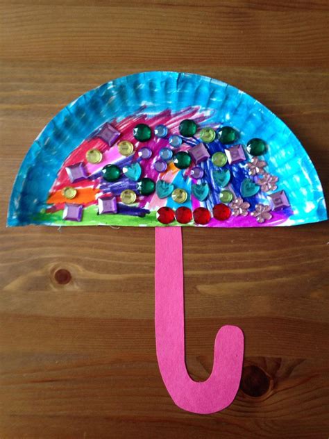 Paper Plate Umbrella Craft - Preschool Craft Kids Crafts, Spring Crafts ...