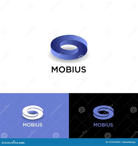 Mobius Logo. Impossible Geometric Shape with Shadow on a Different Backgrounds. UI, Web Icon ...