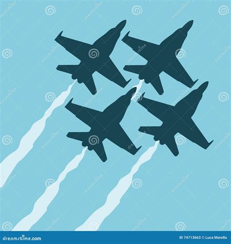 Blue Angels Flat Illustration Stock Vector - Illustration of force, aircraft: 74713663