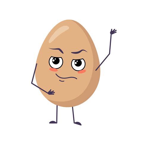 Cute egg characters with emotions face, arms and legs 3046134 Vector ...