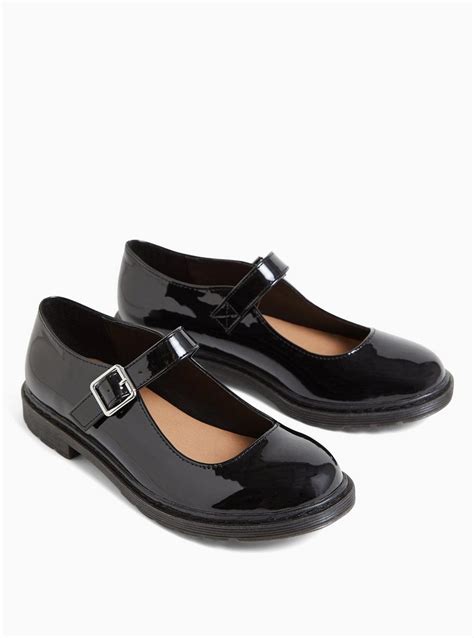 Plus Size - Black Faux Leather Mary Jane Oxford Flat (WW) - Torrid