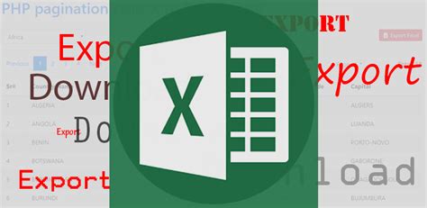 Export an excel file with PHPExcel