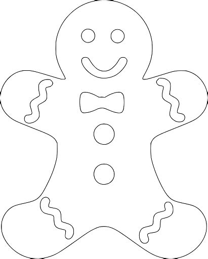 Outline of Gingerbread Man Cookie transparent PNG - StickPNG