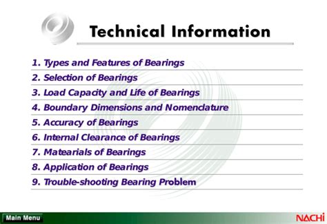 NACHI Bearing Catalog - Technical Information