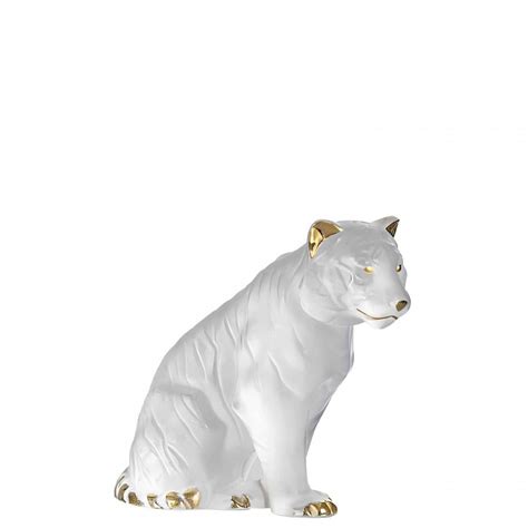 Crystal Sitting Tiger Figurine/Sculpture, 11cm - Gold Stamped - 2022 | William Ashley