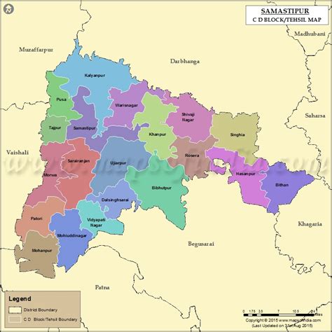 Samastipur Tehsil Map, Bolcks in Samastipur