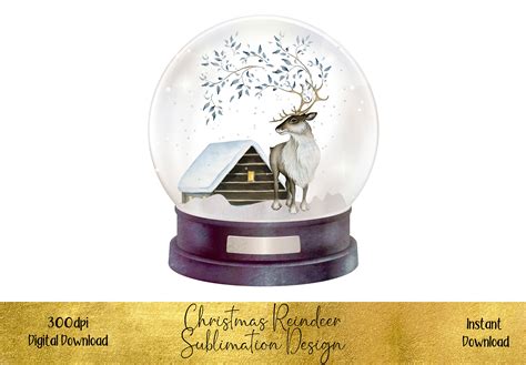 Reindeer in a Snowglobe Graphic by STBB · Creative Fabrica