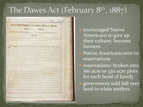 PPT - The Dawes Act of 1887 PowerPoint Presentation - ID:2243511