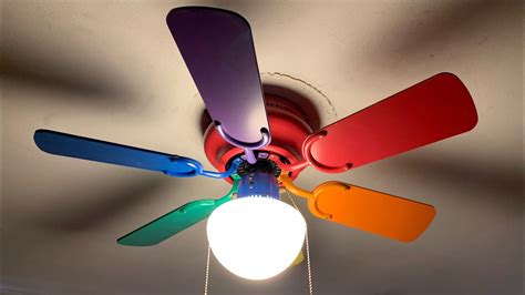 30" Home Creations Rainbow Hugger Ceiling Fan - YouTube