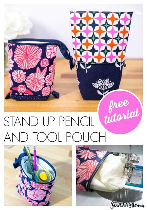 DIY Stand Up Pencil Pouch Pattern: Free Sewing pattern