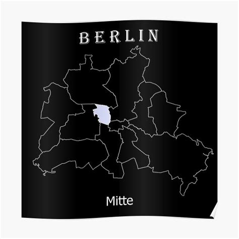 "Berlin center districts map" Poster for Sale by world-city-map | Redbubble