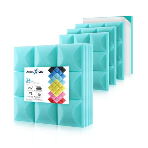 Buy 24 Pack FAST Expanding SELF-ADHESIVE Sound Proof Foam Panels, 2"x12"x12" Acoustic Panels ...