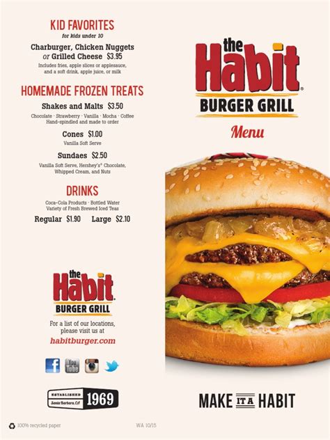 The Habit Burger Grill Menu