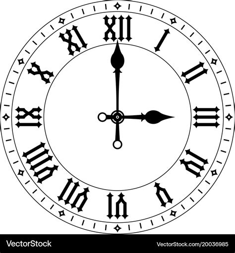 Roman Numeral Clock Face Template : Roman Numeral Clock Face Printable ...