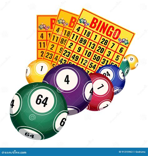 Bingo Lottery Tickets and Balls Icons Realistic Vector Illustration Isolated Stock Vector ...
