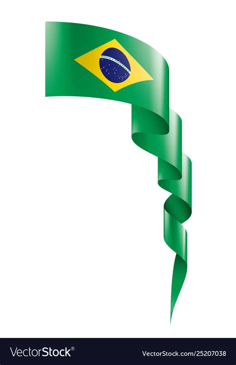 Brazil flag on a white Royalty Free Vector Image