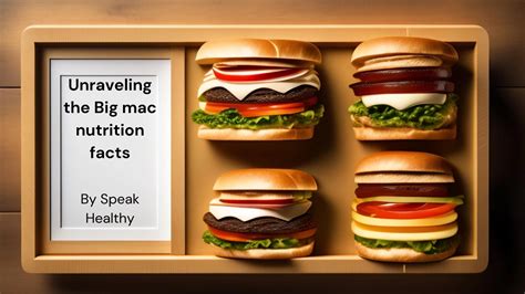 Unraveling the Big mac nutrition facts - Speak Healthy