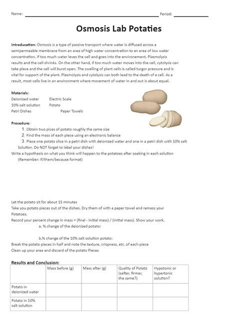 Potato Osmosis Lab Report | EdrawMax | EdrawMax Templates