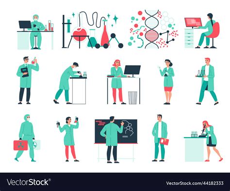 Scientist laboratory set Royalty Free Vector Image