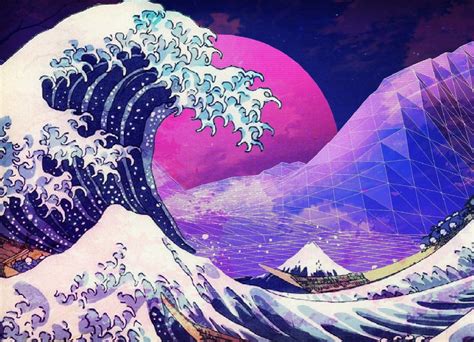 Great Wave off Kanagawa : r/VaporwaveAesthetics