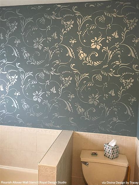 Bathroom Stencils: The Wonder Wall that Lasts Longer Than Wallpaper