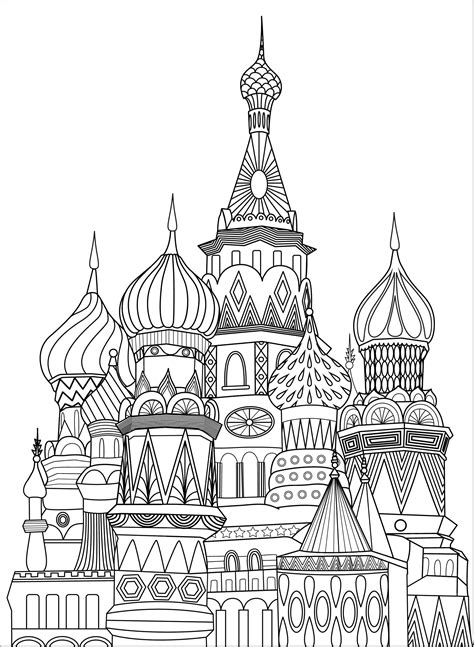 Red Square in Moscow - Architecture, Cities & Houses Coloring Pages ...