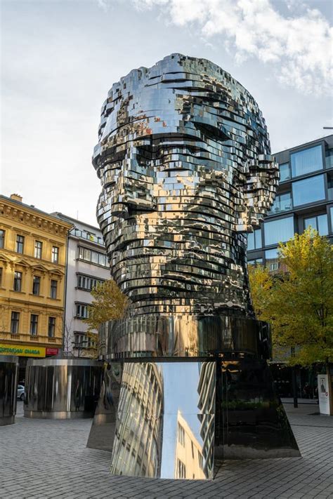 Prague, Czech Republic - 11 02 2018: Rotating Head of Franz Kafka Stock ...