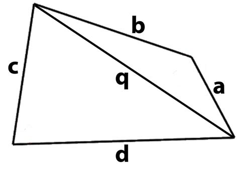 Image of a simple irregular quadrilateral to illustrate how its area is... | Download Scientific ...