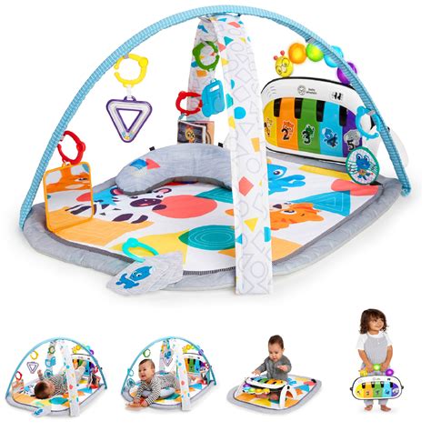 Baby Einstein 4-in-1 Kickin' Tunes Music and Language Play Gym and Piano Tummy Time Activity Mat ...