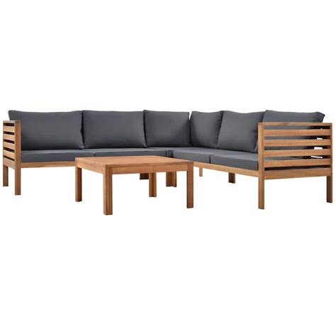 Natural Log Wood Outdoor Sofa Set with Cushions - Bed Bath & Beyond - 37905490