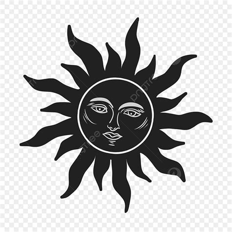 Sun Face PNG Transparent, Cartoon Face Of Sun Black And White ...