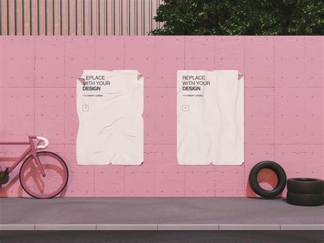 Free Glued Street Poster Mockup PSD - PsFiles