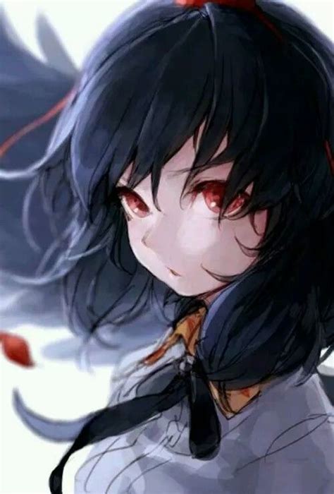 Anime, girl, cute, dark, kawaii, black hair, red eyes, art | Anime♡ | Pinterest | Dark, Red eyes ...