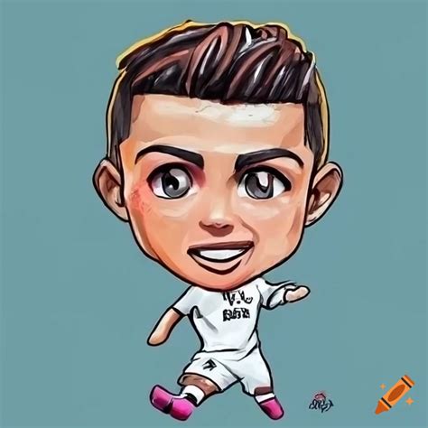 Chibi drawing of cristiano ronaldo in real madrid jersey on Craiyon