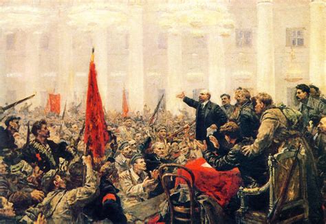 Lenin rallying the Bolsheviks to revolution | Revolução russa, Foice e martelo, Realismo socialista