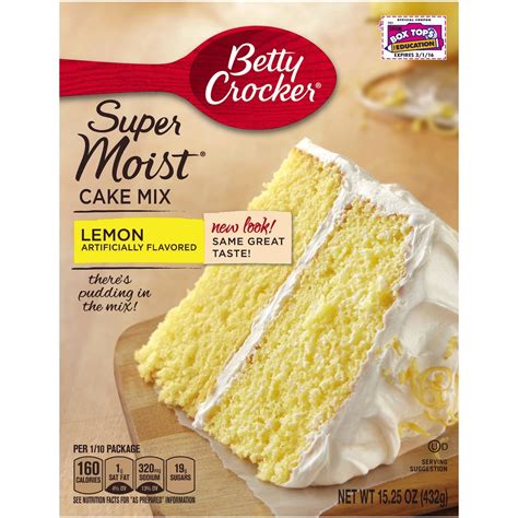 Betty Crocker Supermoist Cake Mix, Lemon, 15.25oz Box