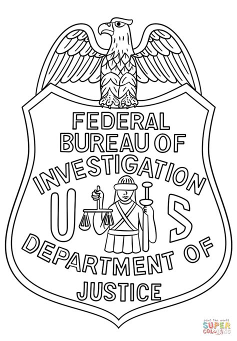 FBI Badge coloring page | Free Printable Coloring Pages