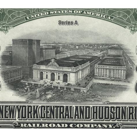 Antique 1913 New York Central Hudson River RR Bond Certificate – Grand Central – Vintage and ...