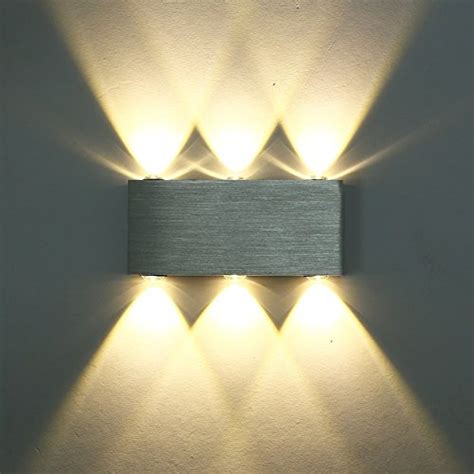 Glighone 6W LED Wandleuchte Innen Up Down modern Wandlampe aus Aluminium für Wohnzimmer ...