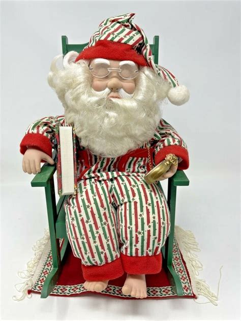 Vintage Santa Claus Snoring in Rocking Chair Animated Sound Rug | eBay in 2021 | Vintage santas ...