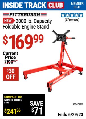 PITTSBURGH 2000 lb. Capacity Foldable Engine Stand for $169.99 – Harbor Freight Coupons